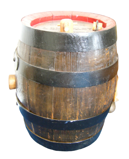 A barrel that was used for beer