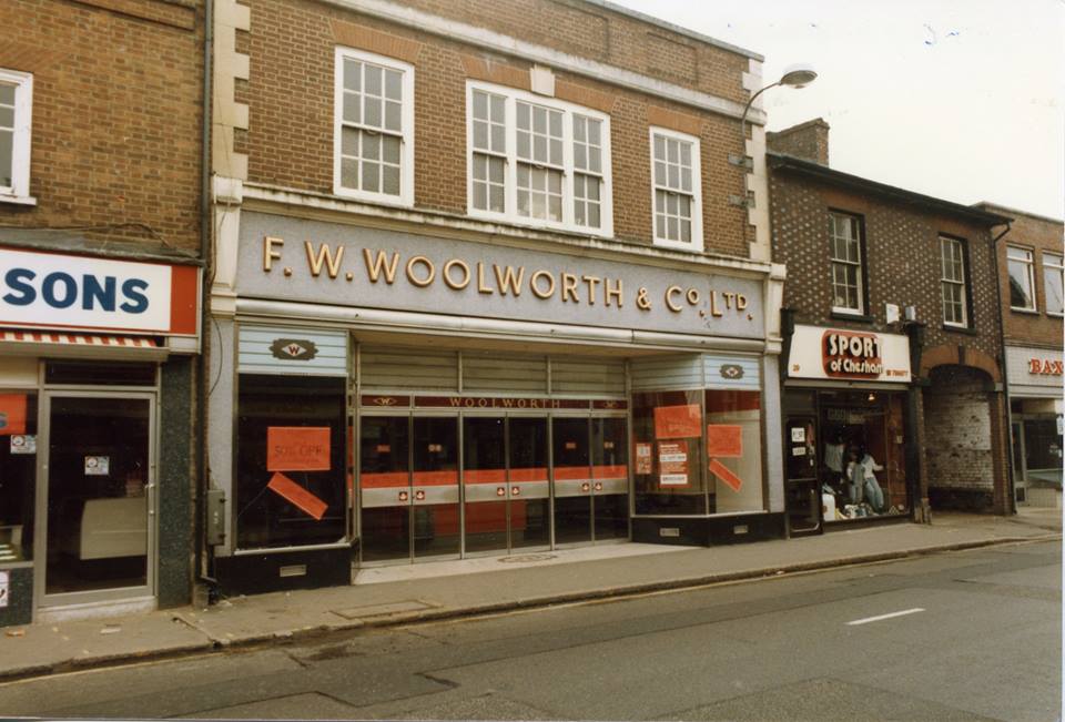 Color photo of the Woolworths shop front