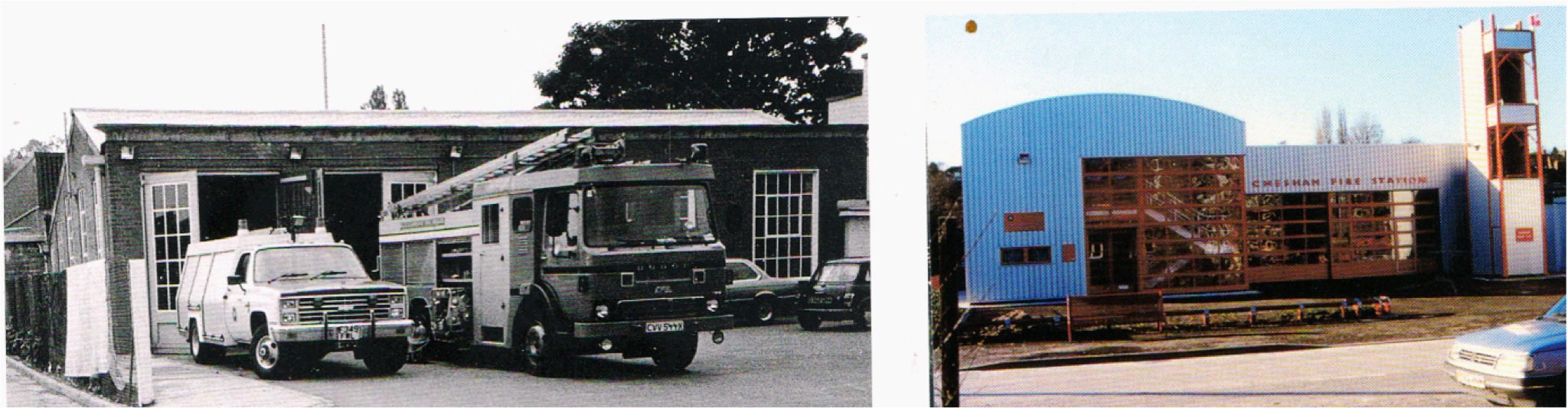 A photo of Bellingdon Road fire station original and new buildings
