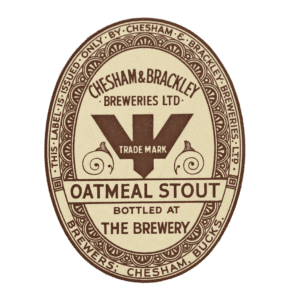 Chesham and Brackley breweries oatmeal stout label