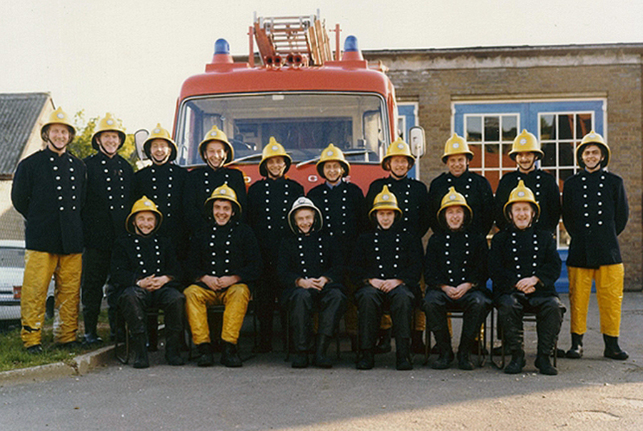 Chesham Fire Brigade assembled at the Bellingdon Road fire station, 1979.