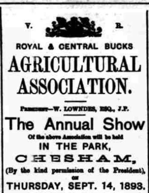 Agricultural Association annual show advert