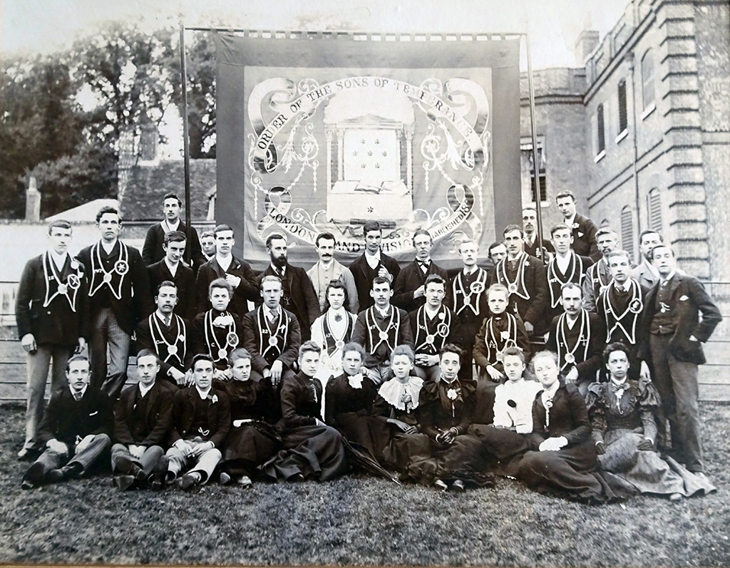 Chesham Sons of Temperance, outside the Bury in Chesham about 1900