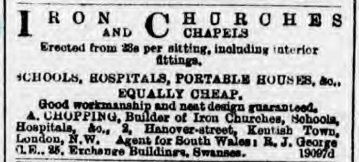 Advertisement relating to building hospitals